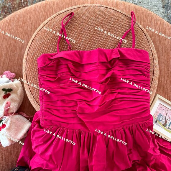 Reformation Kastoria Dress - Cherry - Picture 10 of 16